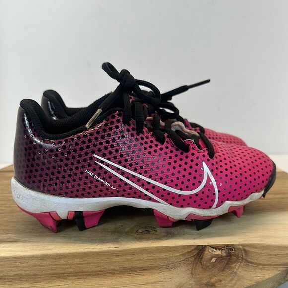 NIKE Hyperdiamond 4 Keystone GG Fierce Pink Softball Baseball Cleats Shoes 1Y 1 - Picture 1 of 10